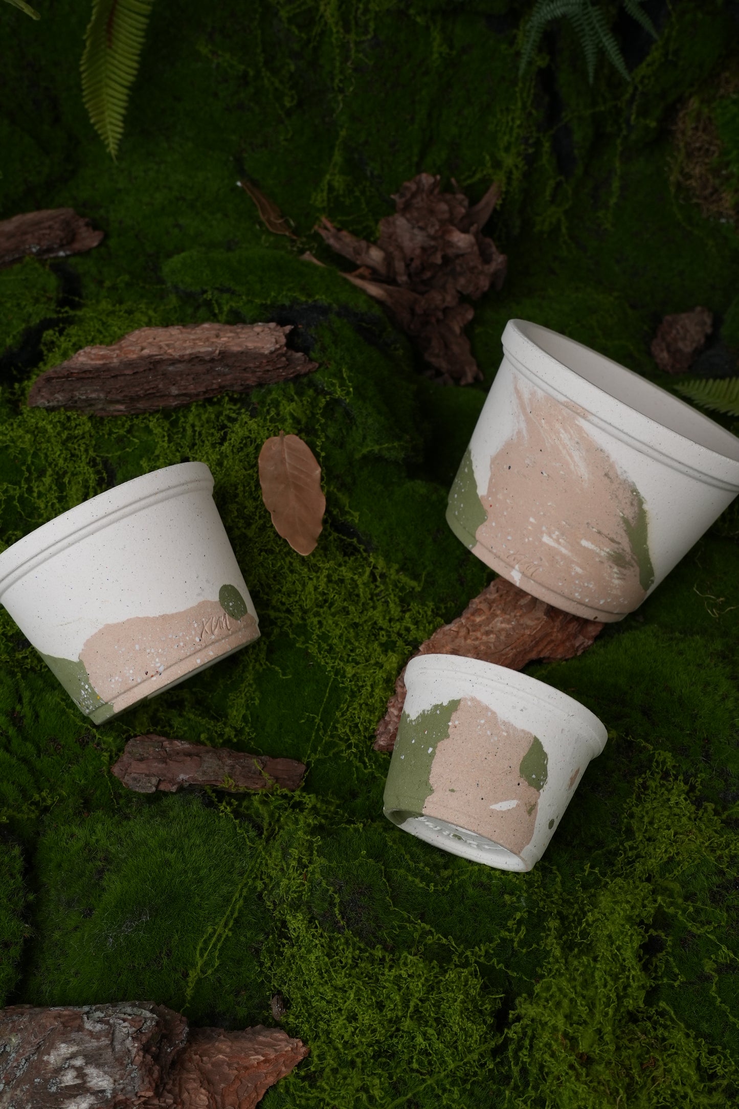 Handmade Ceramic Planter with Nerikomi Texture