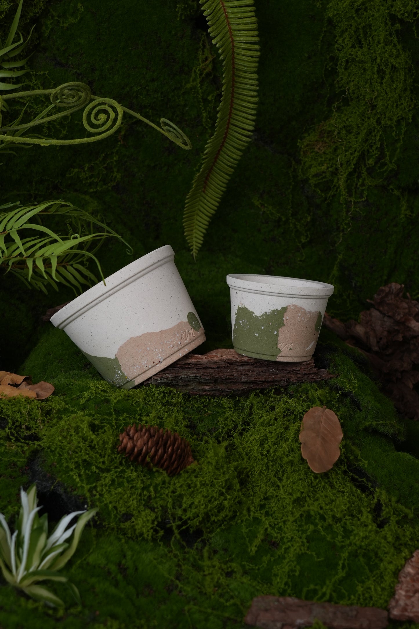 Handmade Ceramic Planter with Nerikomi Texture