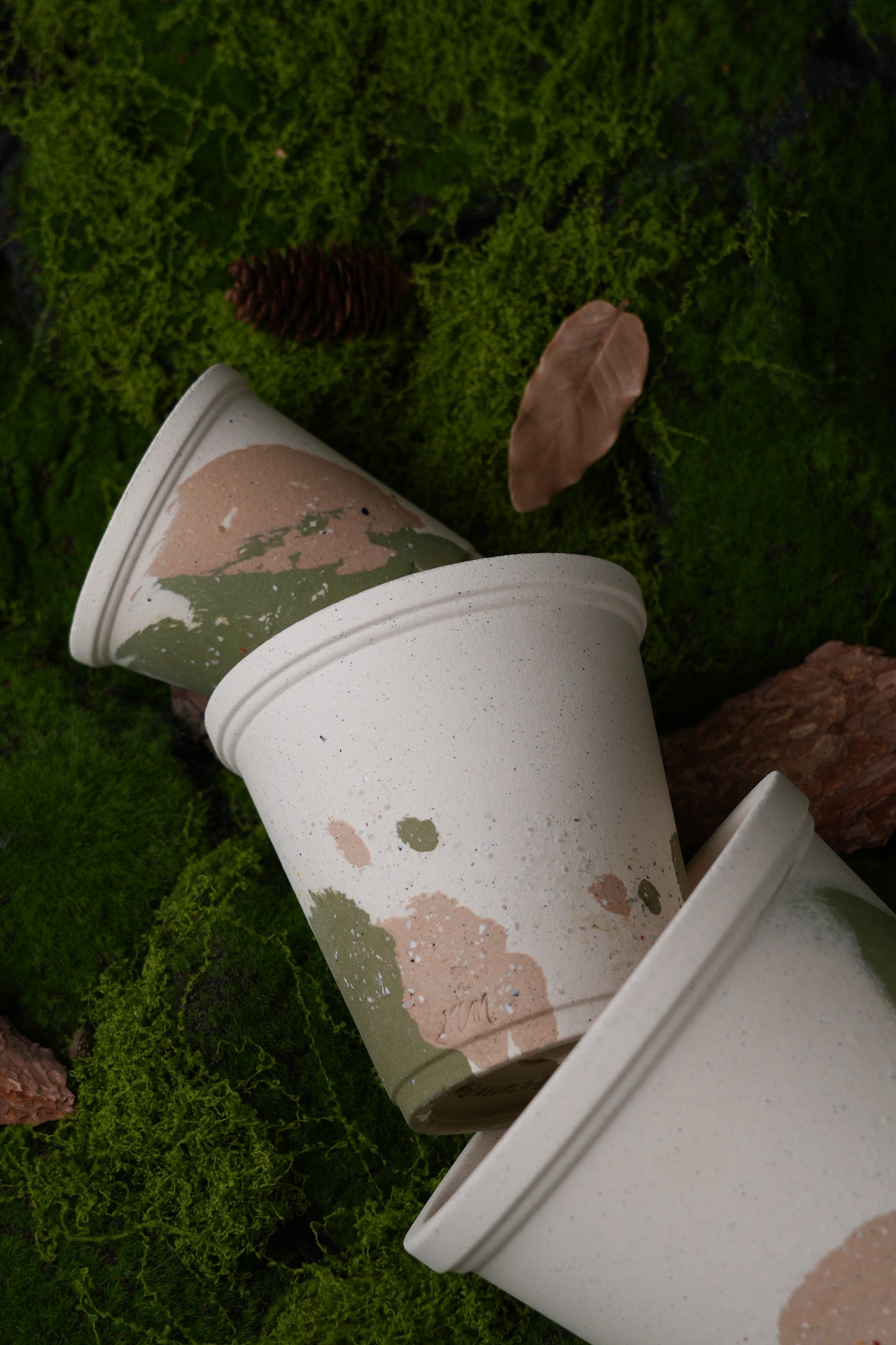 Handmade Terracotta Planter – Nerikomi Texture with Natural Earth Finish