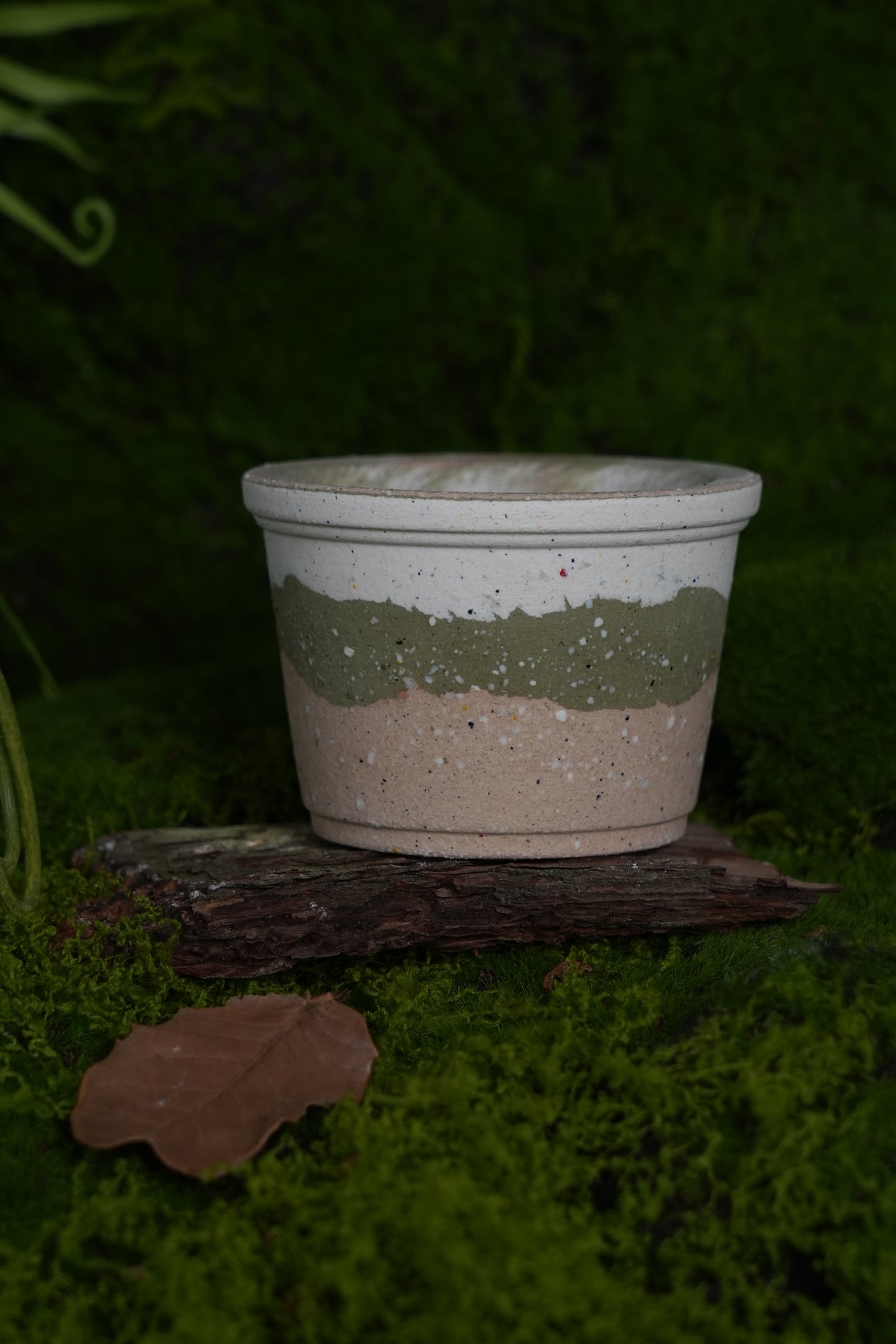 Handmade Ceramic Planter with Nerikomi Texture