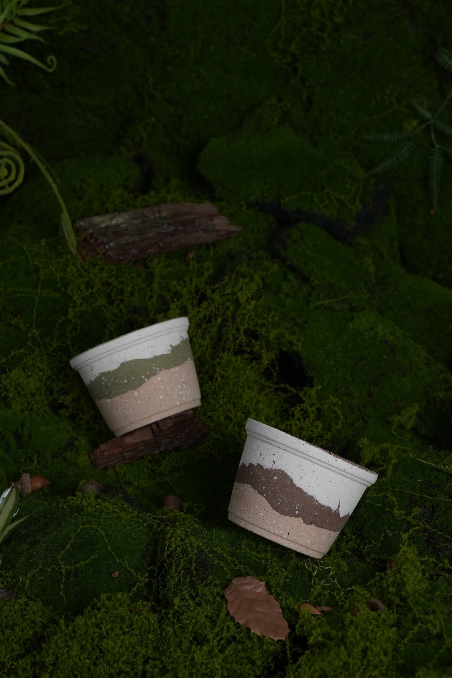 Handmade Ceramic Planter with Nerikomi Texture