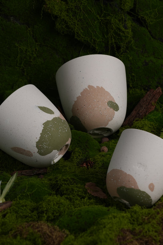 Handmade Ceramic Planter – Rustic Nerikomi Clay Design