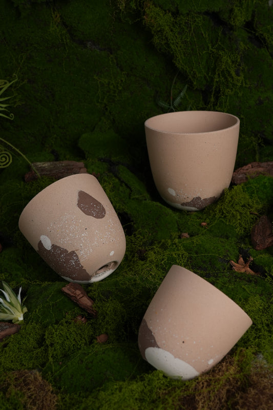 Natural Earth-Tone Handmade Planter – Rustic Clay Flower Pot